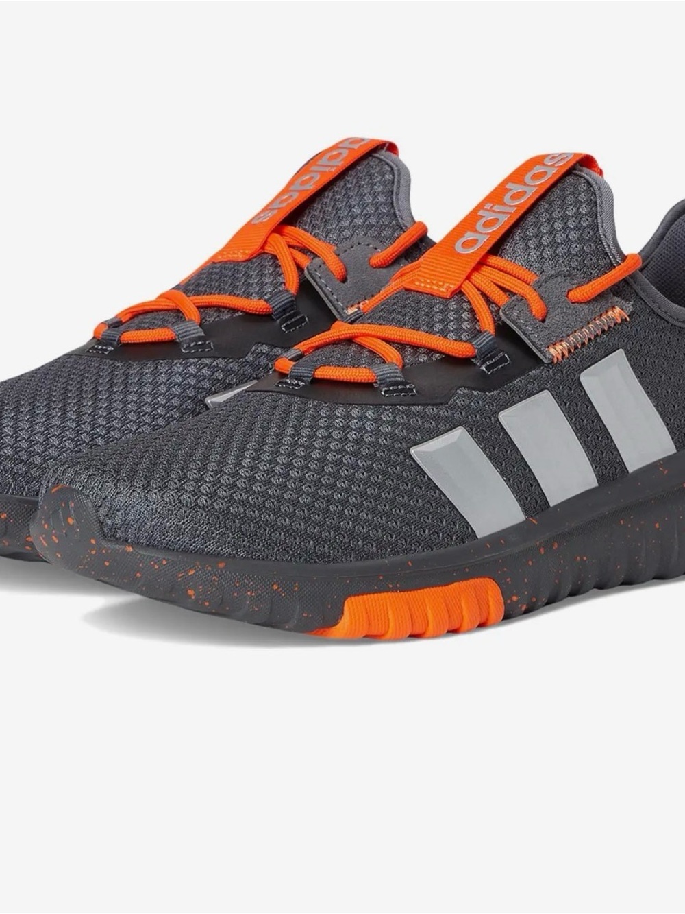 adidas Dark Gray Sneakers with Bright Orange Accents